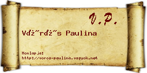 Vörös Paulina névjegykártya