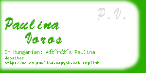 paulina voros business card